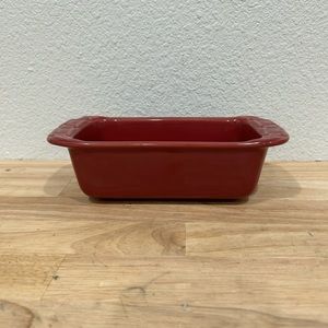 Longaberger Pottery Woven Traditions Small Loaf Dish - Paprika Color